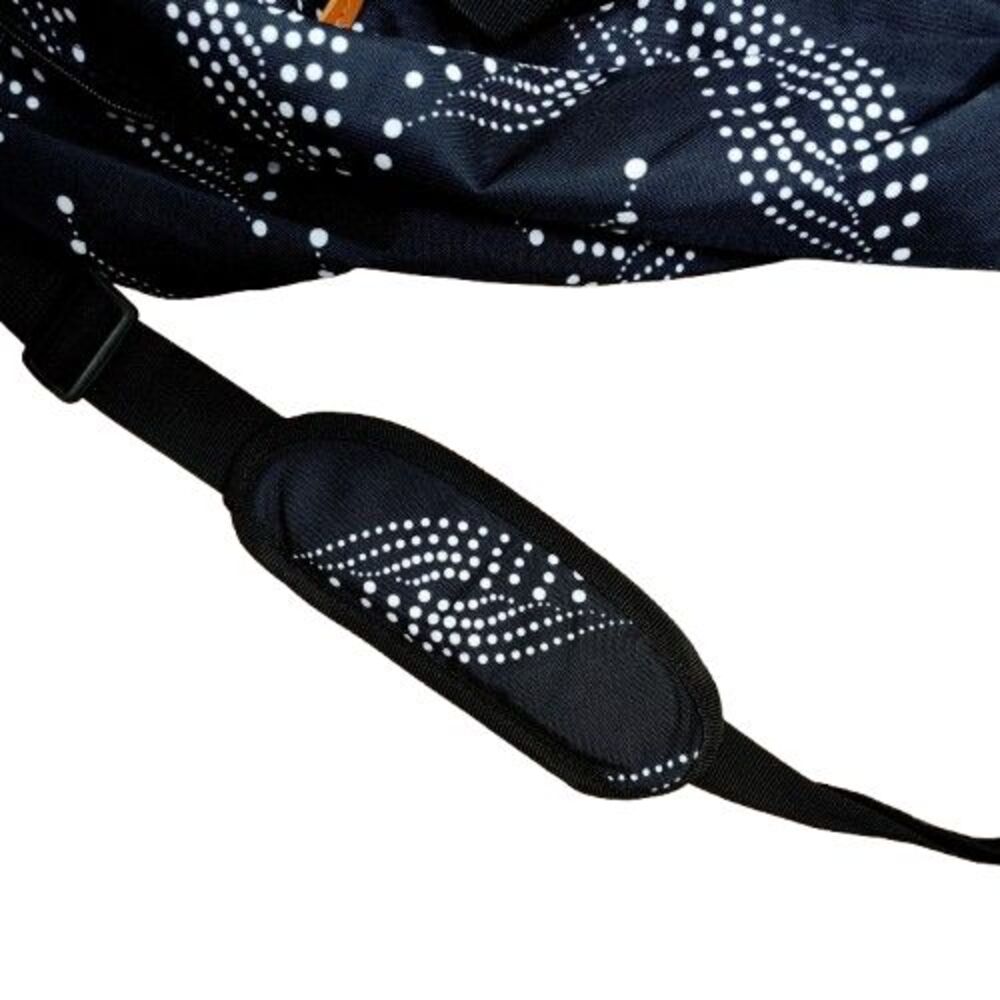 Warrior2 Black Duffel Bag Gym Travel Yoga Weekender Duffle Carryall Dot Print - Picture 5 of 6
